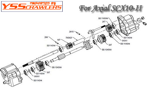 Hot Racing 2 Speed Transmission Conversion for Axial SCX10-II