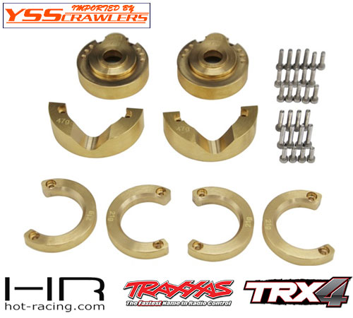 HR Ultimate Modular Brass Front Portal Knuckle Weight Kit for TRX-4