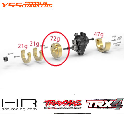 HR 72g Modular Brass Outer Portal Drive Housing for Traxxas TRX-4