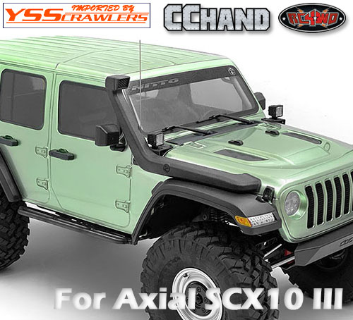 RC4WD Snorkel w/ Flood Lights, LED Kit and Antenna for Axial 1/10 SCX10 III Jeep JLU Wrangler
