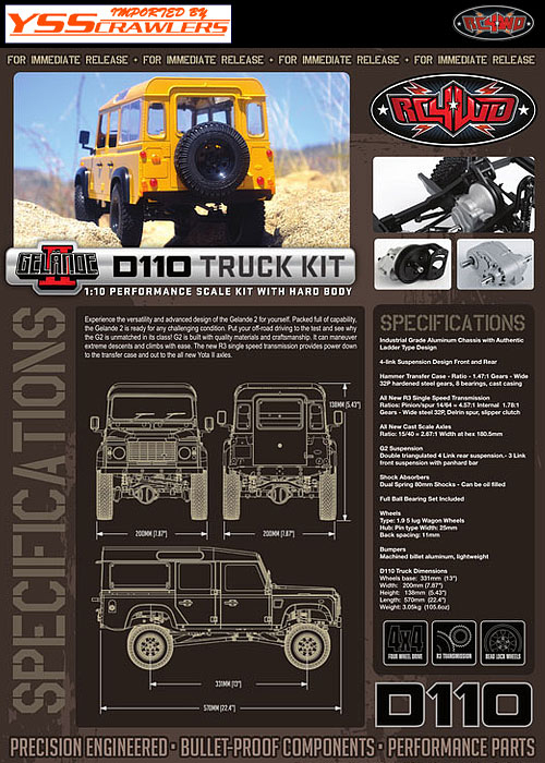 RC4WD Gelande II D110 Truck Kit With Hard Body!