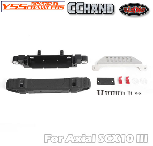 RC4WD OEM Front Bumper w/ License Plate Holder + Steering Guard for Axial 1/10 SCX10 III Jeep JLU Wrangler