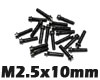 RC4WD ミニチュアスケール ヘックスボルト [M2.5x10mm][ブラック][20本]