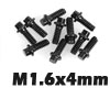 RC4WD Miniature Scale Hex Bolts (M1.6x4mm) (Black)