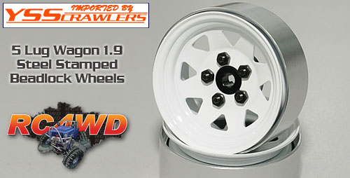 RC4WD 5 Lug Wagon 1.9 Steel Stamped Beadlock Wheels [White]
