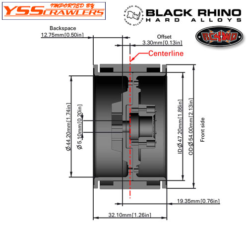 RC4WD Black Rhino Armory Internal Beadlock Deep Dish 1.9 Wheels