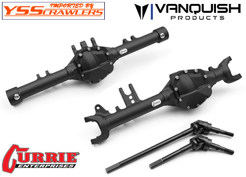 VP Currie VS4-10 D44 SCX10-II Front and Rear Axle set![Black]