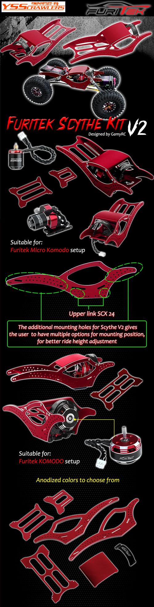 Furitek Scythe SCX24 V2 Aluminum Frame Kit