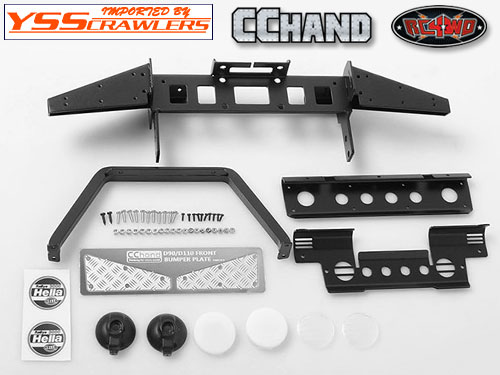 RC4WD Metal Front Bumper w/Stinger and Lights for Gelande II D90/D110