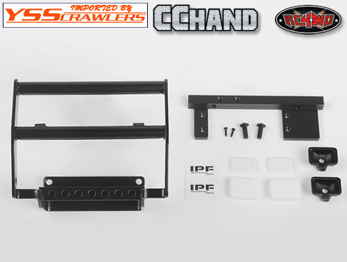 RC4WD Steel Push Bar Front Bumper w/IPF Lights for 1985 Toyota 4Runner Hard Body