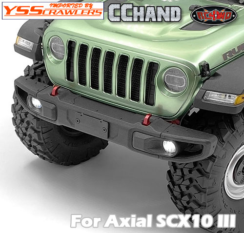 RC4WD OEM Wide Front Bumper w/ License Plate Holder + Steering Guard for Axial 1/10 SCX10 III Jeep JLU Wrangler