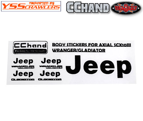 RC4WD Metal Logo Decal Sheet for Axial 1/10 SCX10 III Jeep (Gladiator/Wrangler) (Black)