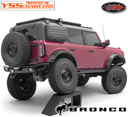 RC4WD Metal Tube Rear Bumper w/ Fog Lights and Hitch Bar for Traxxas TRX-4 2021 Bronco