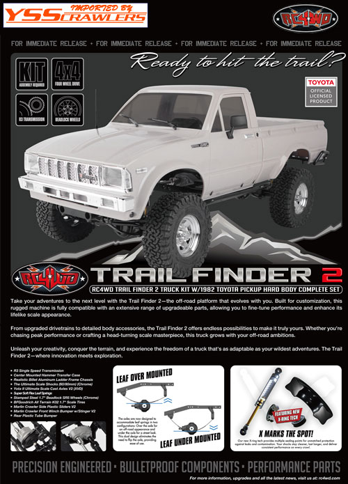 RC4WD Trail Finder 2 Truck Kit w/1982 Toyota Pickup Hard Body Complete Set