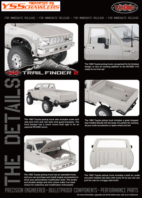 RC4WD Trail Finder 2 Truck Kit w/1982 Toyota Pickup Hard Body Complete Set