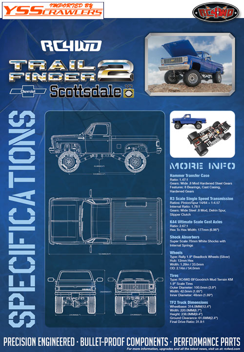 RC4WD Trail Finder 2 LWB RTR W/ Chevrolet K10 Scottsdale Hard Body Set