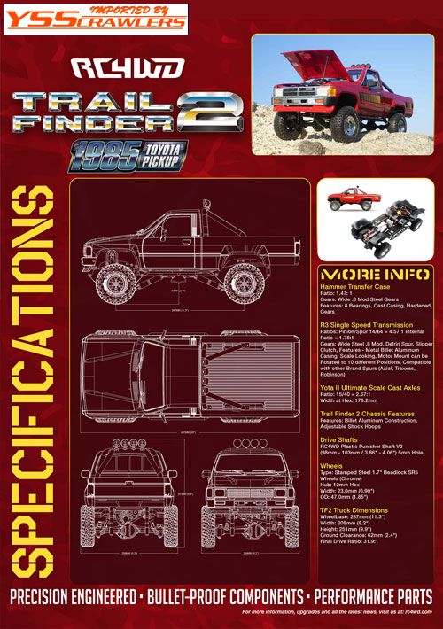 RC4WD Trail Finder 2 RTR w/1985 Toyota 4Runner Hard Body Set (Red)