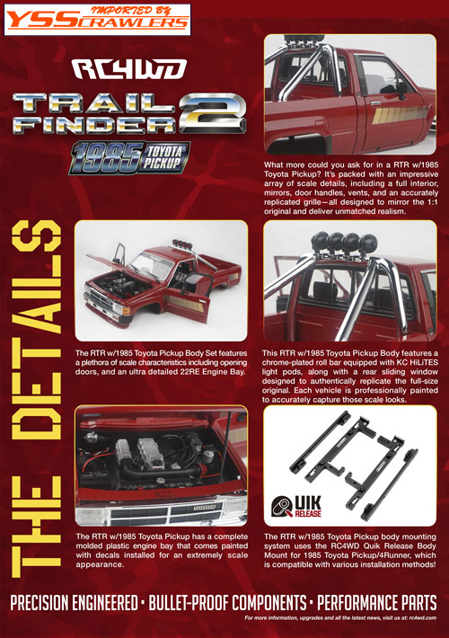 RC4WD Trail Finder 2 RTR w/1985 Toyota 4Runner Hard Body Set (Red)
