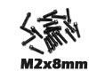 RC4WD ミニチュアスケール ヘックスボルト [M2x8mm][ブラック][20本]