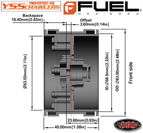RC4WD Fuel Offroad 2.2 FF41 8 Lug Deep Dish Wheels