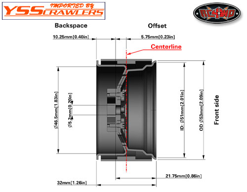 >RC4WD 8 Lug Deep Dish Wagon 1.9 Steel Stamped Beadlock Wheels (Black)