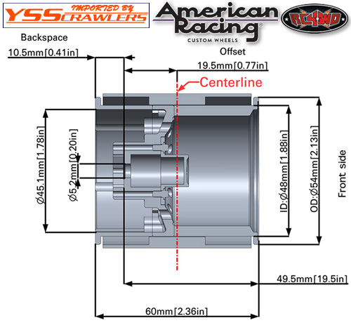 RC4WD American Racing 1.9 Outlaw II Super Deep Dish Beadlock Wheels