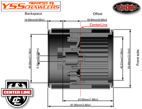 RC4WD Center Line 1.9 Convo Pro Super Deep Dish Beadlock Wheels