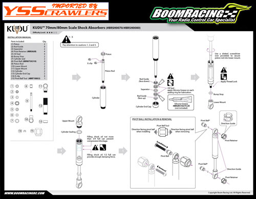 Boom Racing KUDU™ 90mm Scale Shock Absorbers (2)