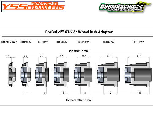 BR 6-Lug Alum Hub Adapters