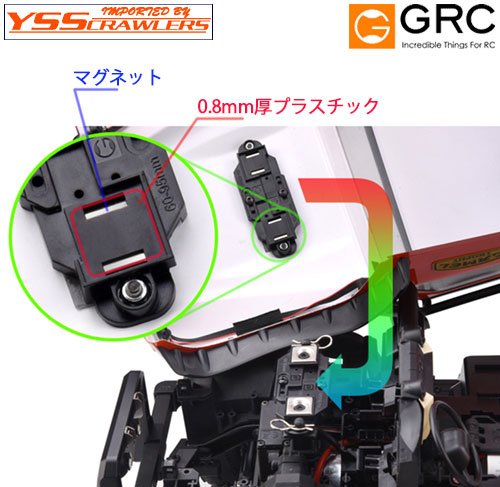 GRC Adjustable Magnetic Body Mount Set For Traxxas TRX-4